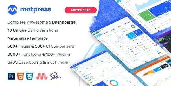 MatPress v1.0 - Materialise 管理模板