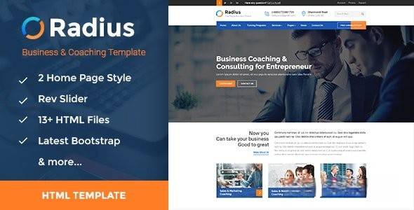 Radius v1.0 - 培训、辅导、咨询和业务 HTML 模板