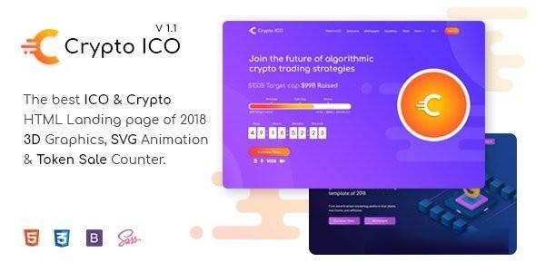 Crypto ICO v1.2 - 加密货币网站登陆页面 HTML 模板