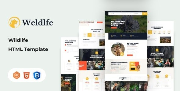 Weldlfe v1.0 - 野生动物 HTML 模板