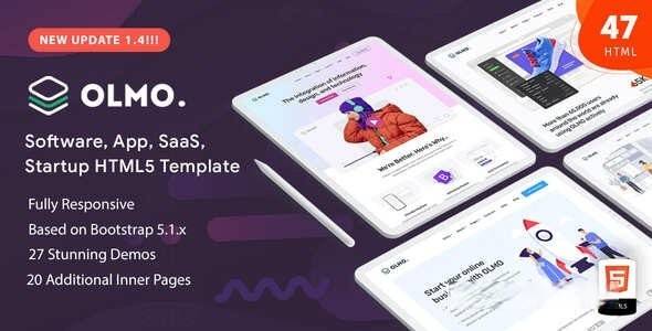 OLMO v1.4 - 软件和 SaaS HTML5 模板