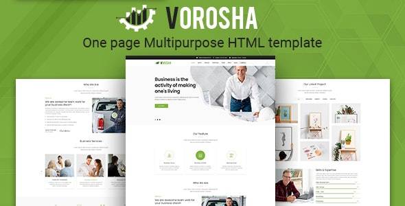 Vorosha v1.0 - OnePage 多用途 HTML 模板