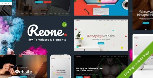 Reone v1.3 - One Page Parallax 创意响应式HTML5模板