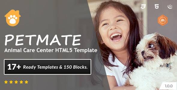 Petmate v1.0 - 动物护理中心 HTML5 模板