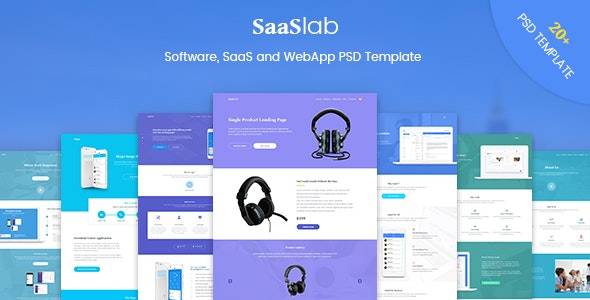 SaaSLab v1.0 - 软件、SaaS 和 WebApp PSD 模板
