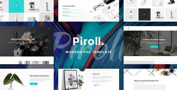 Piroll - 现代和最小的投资组合 PSD 模板