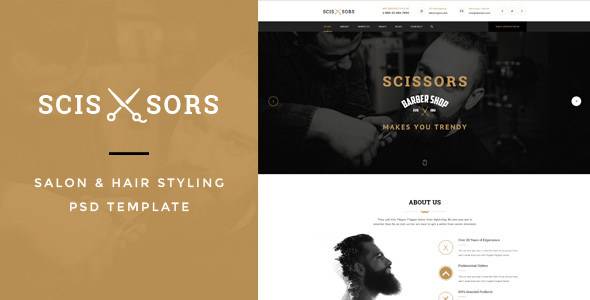 Scissors v1.0 - 沙龙和发型设计PSD模板