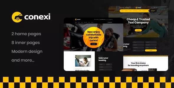 Conexi - 在线出租车预订服务 PSD 模板