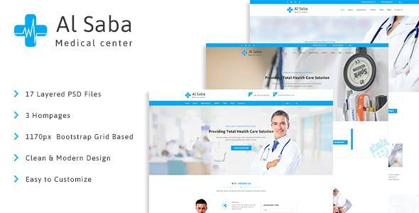 Al-Saba - 健康和医疗 PSD 模板