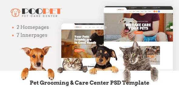 Poopet - 宠物美容护理中心 PSD 模板