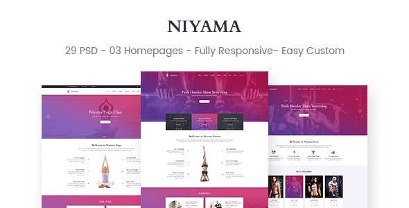 Niyam v1.0 - 多用途瑜伽和健身房、舞蹈 Psd 模板