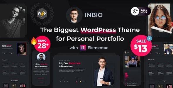 InBio v2.0.1 - 个人投资组合/简历 WordPress 主题